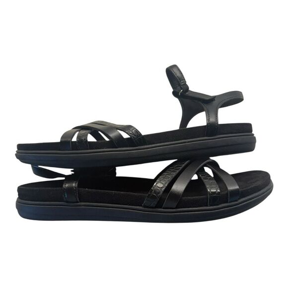 Easy Spirit Dottle 3 Embossed Comfort Sandals Women’s Size 8 Black Ankle Strap - Picture 4 of 8